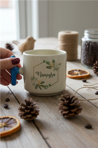 İsme Özel Çiçekli Kişiye Özel T Kupa