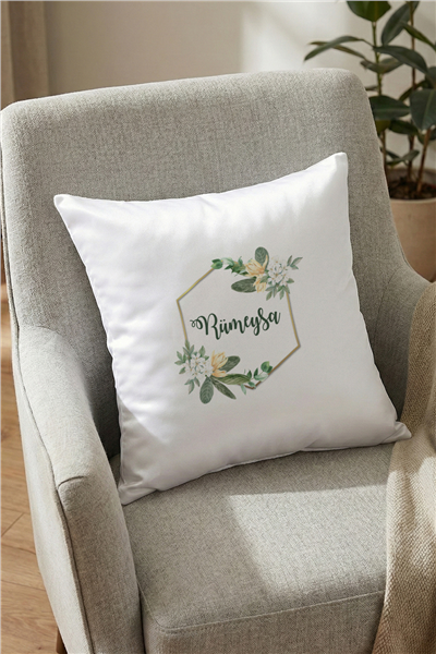 İsme Özel Çiçekli Kişiye Özel Yastık