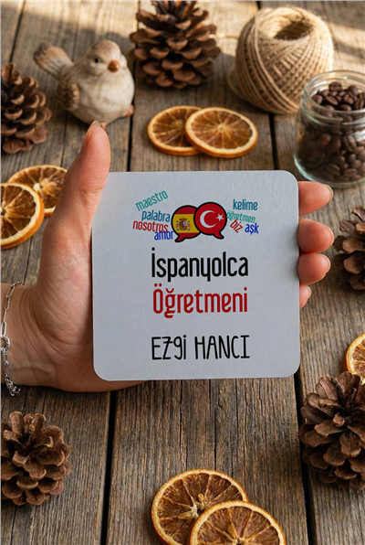 İspanyolca Öğretmeni Kişiye Özel Bardak Altlığı