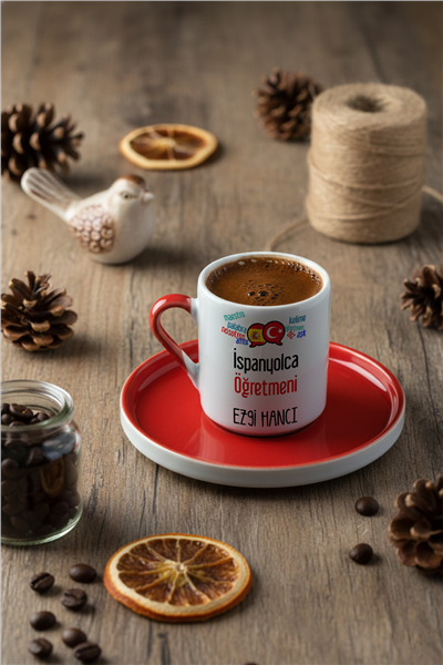 İspanyolca Öğretmeni Kişiye Özel Türk Kahvesi Fincanı
