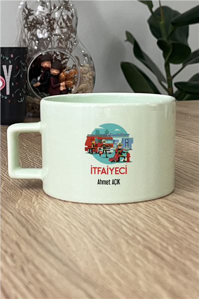 İtfaiyeci Kişiye Özel Lüks Pastel Fincan