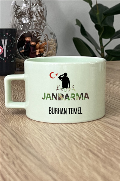 Jandarma Kişiye Özel Lüks Pastel Fincan