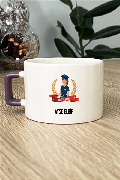 Kadın Polis Kişiye Özel Lüks Fincan
