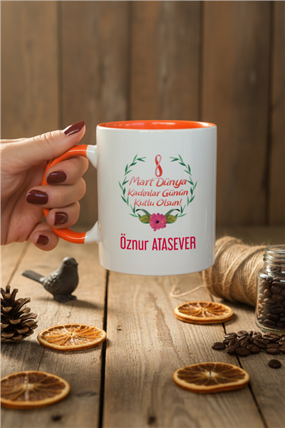Kadınlar Günü Kişiye Özel Kupa Bardak Standart