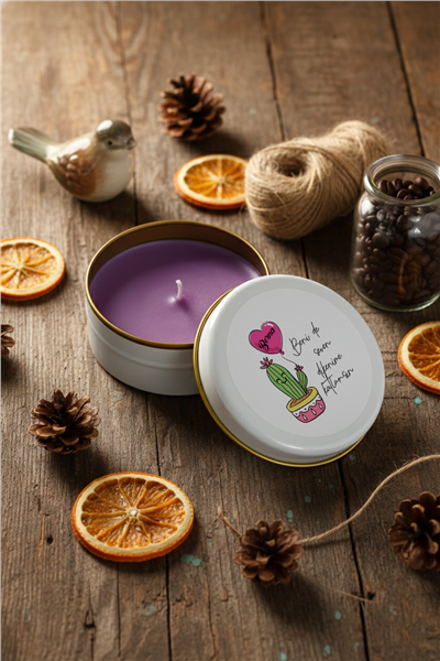 Kaktüs Kişiye Özel Mum