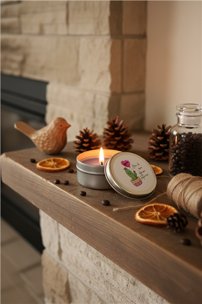 Kaktüs Kişiye Özel Mum