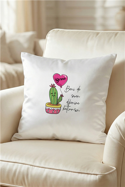 Kaktüs Kişiye Özel Yastık