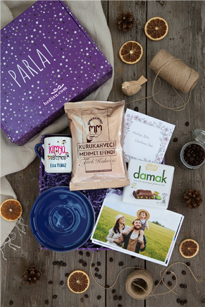 Kimya Öğretmeni Hediye Kutusu - Kişiye Özel Türk Kahvesi Fincanı, Türk Kahvesi, Damak Çikolata, Fotoğraf 12 Adet