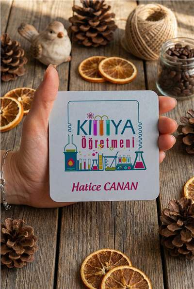 Kimya Öğretmeni Kişiye Özel Bardak Altlığı
