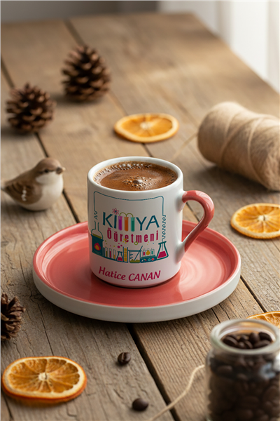Kimya Öğretmeni Kişiye Özel Türk Kahvesi Fincanı