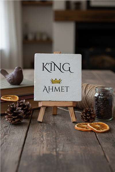 King Kişiye Özel Dekoratif Taş İsimlik
