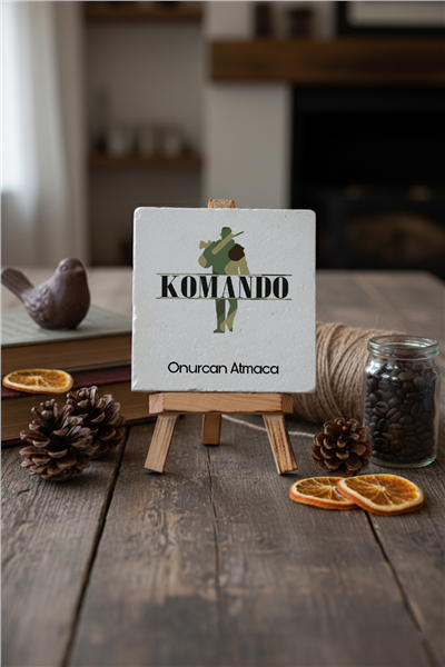 Komando Kişiye Özel Dekoratif Taş İsimlik