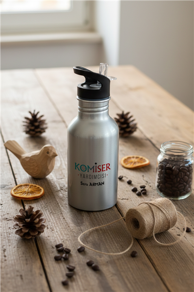 Komiser Yardımcısı Kişiye Özel Pipetli Matara