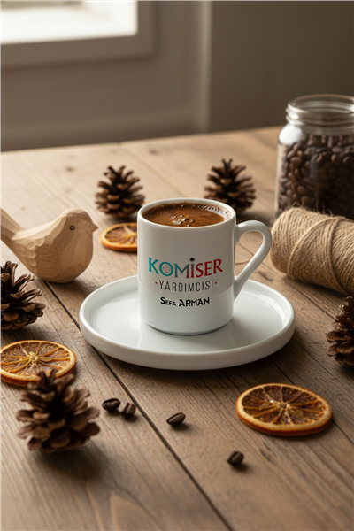 Komiser Yardımcısı Kişiye Özel Türk Kahvesi Fincanı