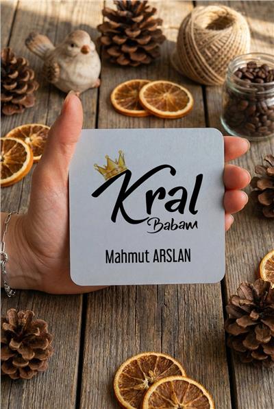 Kral Babam Kişiye Özel Bardak Altlığı