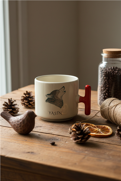 Kurt Baskılı Kişiye Özel T Kupa