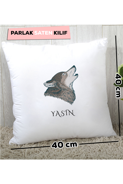 Kurt Baskılı Kişiye Özel Yastık