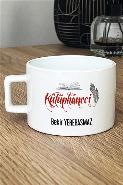 Kütüphaneci Kişiye Özel Lüks Fincan