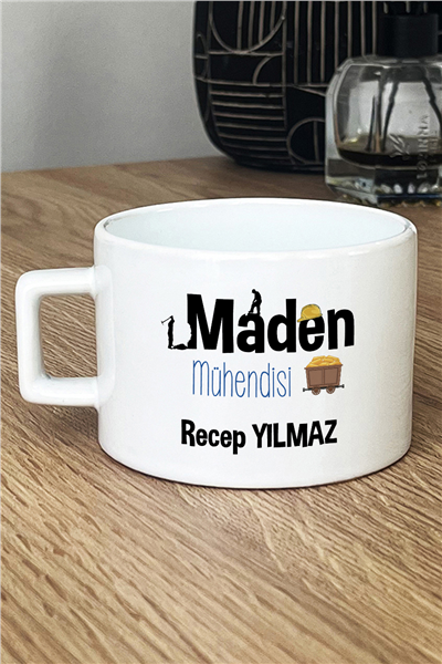 Maden Mühendisi Kişiye Özel Lüks Fincan