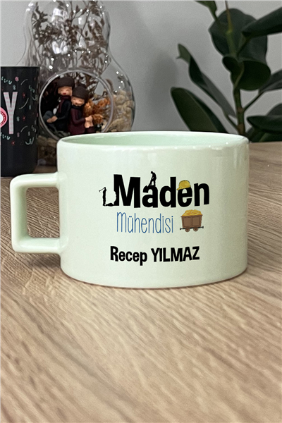 Maden Mühendisi Kişiye Özel Lüks Pastel Fincan