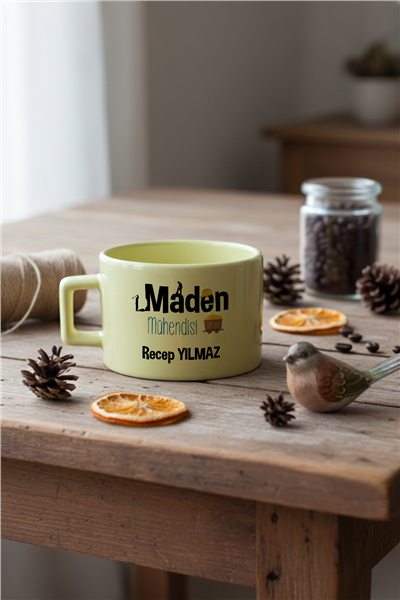 Maden Mühendisi Kişiye Özel Lüks Pastel Fincan