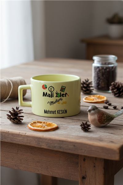 Mali İşler Müdürü Kişiye Özel Lüks Pastel Fincan