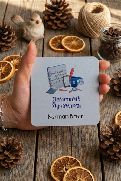 Matematik Öğretmeni Kişiye Özel Bardak Altlığı