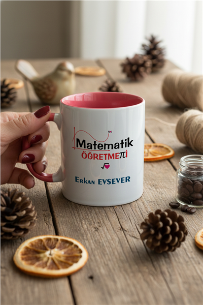 Matematik Öğretmeni Kişiye Özel Kupa Bardak Standart