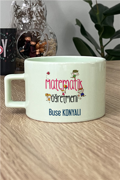 Matematik Öğretmeni Kişiye Özel Lüks Pastel Fincan