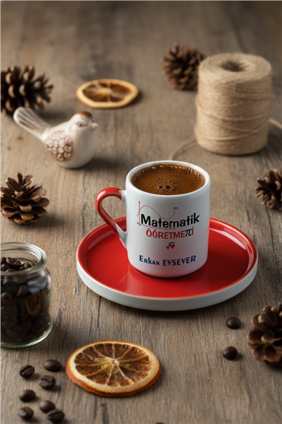 Matematik Öğretmeni Kişiye Özel Türk Kahvesi Fincanı