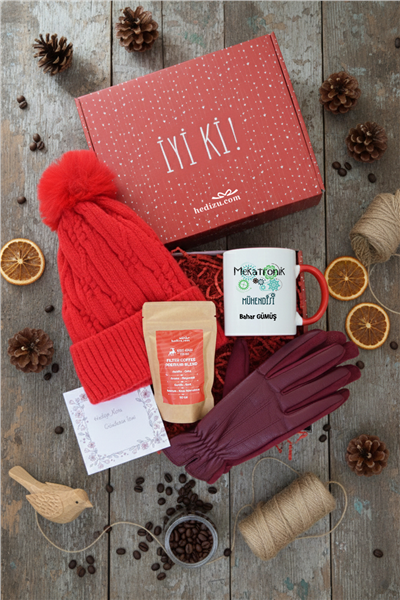 Mekatronik Mühendisi Hediye Kutusu - Kişiye Özel Kupa Standart, Filtre Kahve, Eldiven, Bere