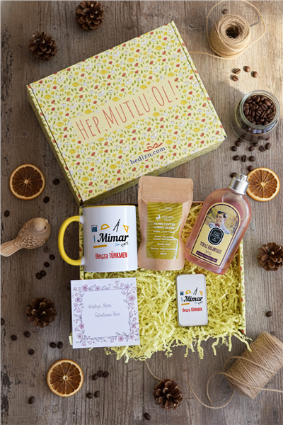 Mimar Hediye Kutusu - Kişiye Özel Kupa Standart, Traş Kolonyası, Çakmak, Filtre Kahve