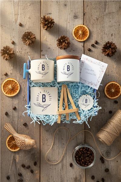 Minimal Baş Harf ve İsim Hediye Kutusu - Kişiye Özel T Kupa, Seramik Kalemlik, Dekoratif Taş İsimlik, Güneş Anahtarlık