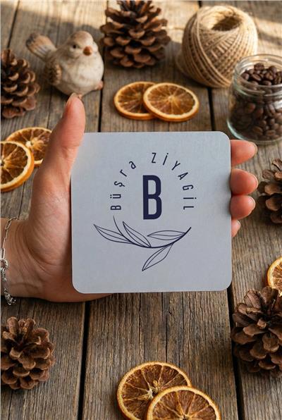 Minimal Baş Harf ve İsim Kişiye Özel Bardak Altlığı