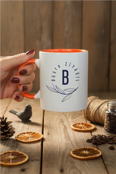 Minimal Baş Harf ve İsim Kişiye Özel Kupa Bardak Standart