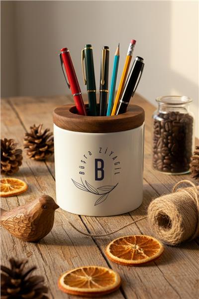 Minimal Baş Harf ve İsim Kişiye Özel Kalemlik