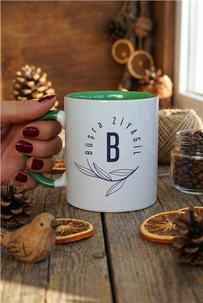 Minimal Baş Harf ve İsim Kişiye Özel Kupa Bardak Standart