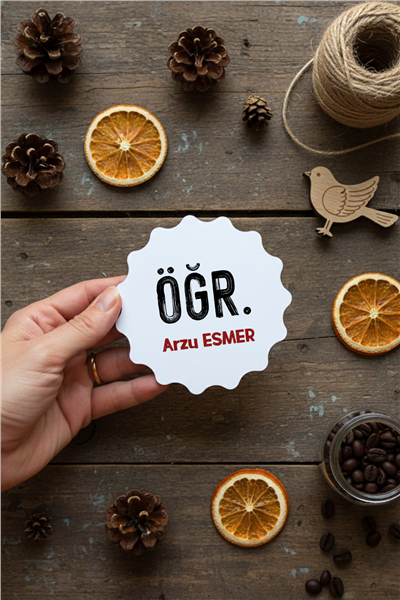 Minimal Öğretmen Kişiye Özel Bardak Altlığı