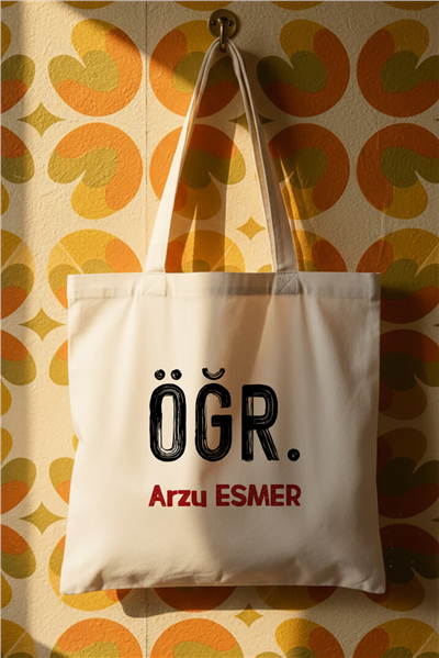 Minimal Öğretmen Kişiye Özel Bez Çanta
