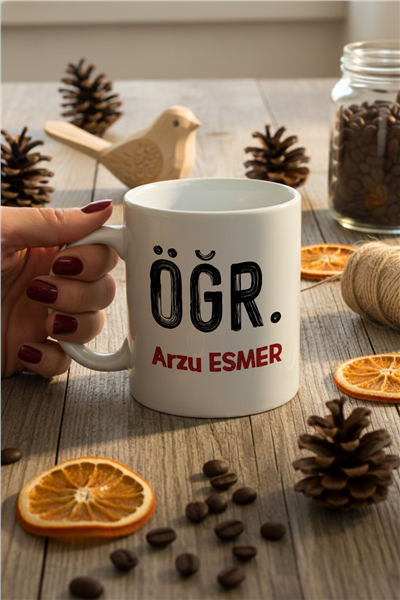Minimal Öğretmen Kişiye Özel Kupa Bardak Standart
