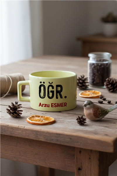 Minimal Öğretmen Kişiye Özel Lüks Pastel Fincan