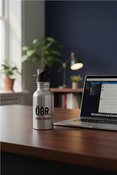 Minimal Öğretmen Kişiye Özel Pipetli Matara