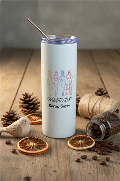 Modelist Kişiye Özel Pipetli Çelik Termos