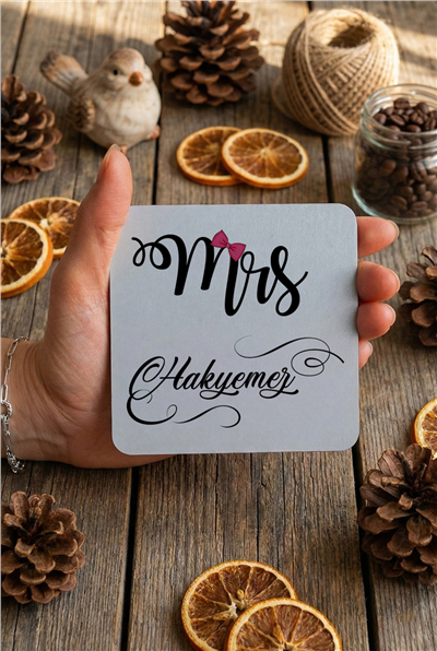 MRS Soyisim Kişiye Özel Bardak Altlığı