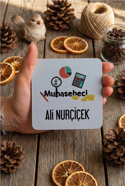 Muhasebeci Kişiye Özel Bardak Altlığı
