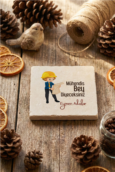 Mühendis Bey Kişiye Özel Bardak Altlığı