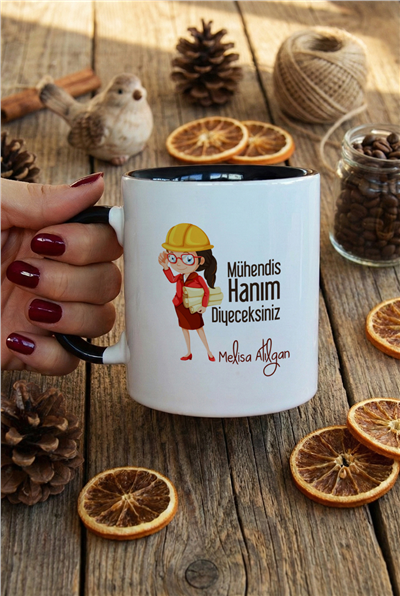 Mühendis Hanım Kişiye Özel Kupa Bardak Standart