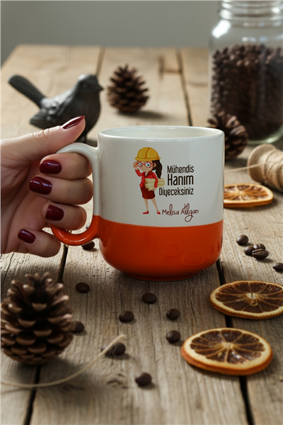Mühendis Hanım Kişiye Özel Kupa Bardak Pro