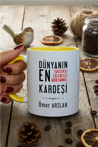 Mükemmel Kardeş Kişiye Özel Kupa Bardak Standart