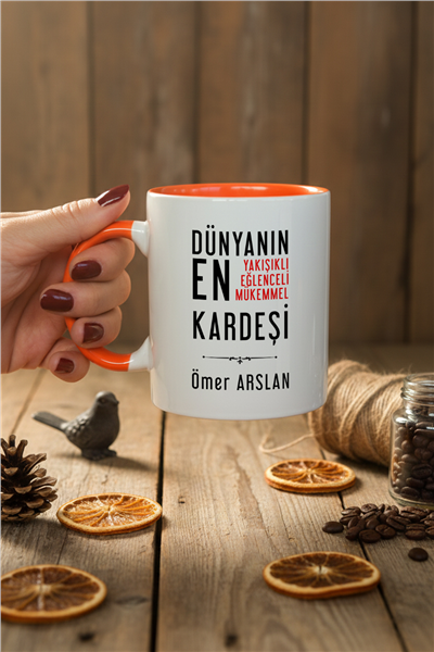 Mükemmel Kardeş Kişiye Özel Kupa Bardak Standart